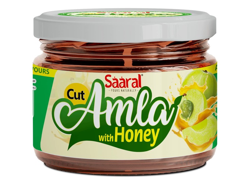 Cut Amla with honey